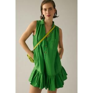 Anthropologie Pilcro Sleeveless Ruffle Hem Mini Shirt Dress